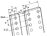 Vorgeformte Bänder aus Kupfer für die Stromübertragung in den Schaltanlagen – Zeichnung und Maße