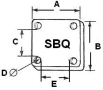 Schellen für Bänder aus massiven oder flexiblen isolierten Kupfer SBQ – Maße