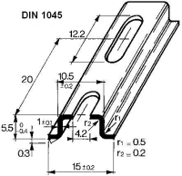 Schienen DIN 1045 - Maßzeichnung