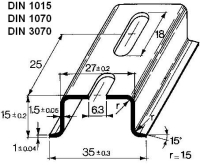 Schienen DIN 1015 - 1070 - 3070 Zeichnung und Maße