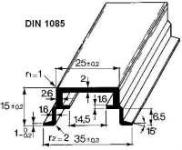 Schiene DIN Aluminium 1085 - Zeichnung und Maße