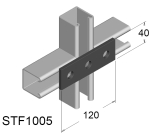 Flachbügel aus verzinktem Stahl zur Befestigung an Profilen STF-1005