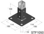 Basishalterung aus feuerverzinktem Stahl für Profile STRUT