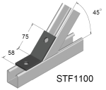 Winkelbügel zur Befestigung von STRUT-Stahlprofilen
