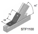 Schema 45° Befestigungswinkel für STRUT-Profile