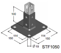 Schema Basisplatten-Bügel für STRUT-Profile